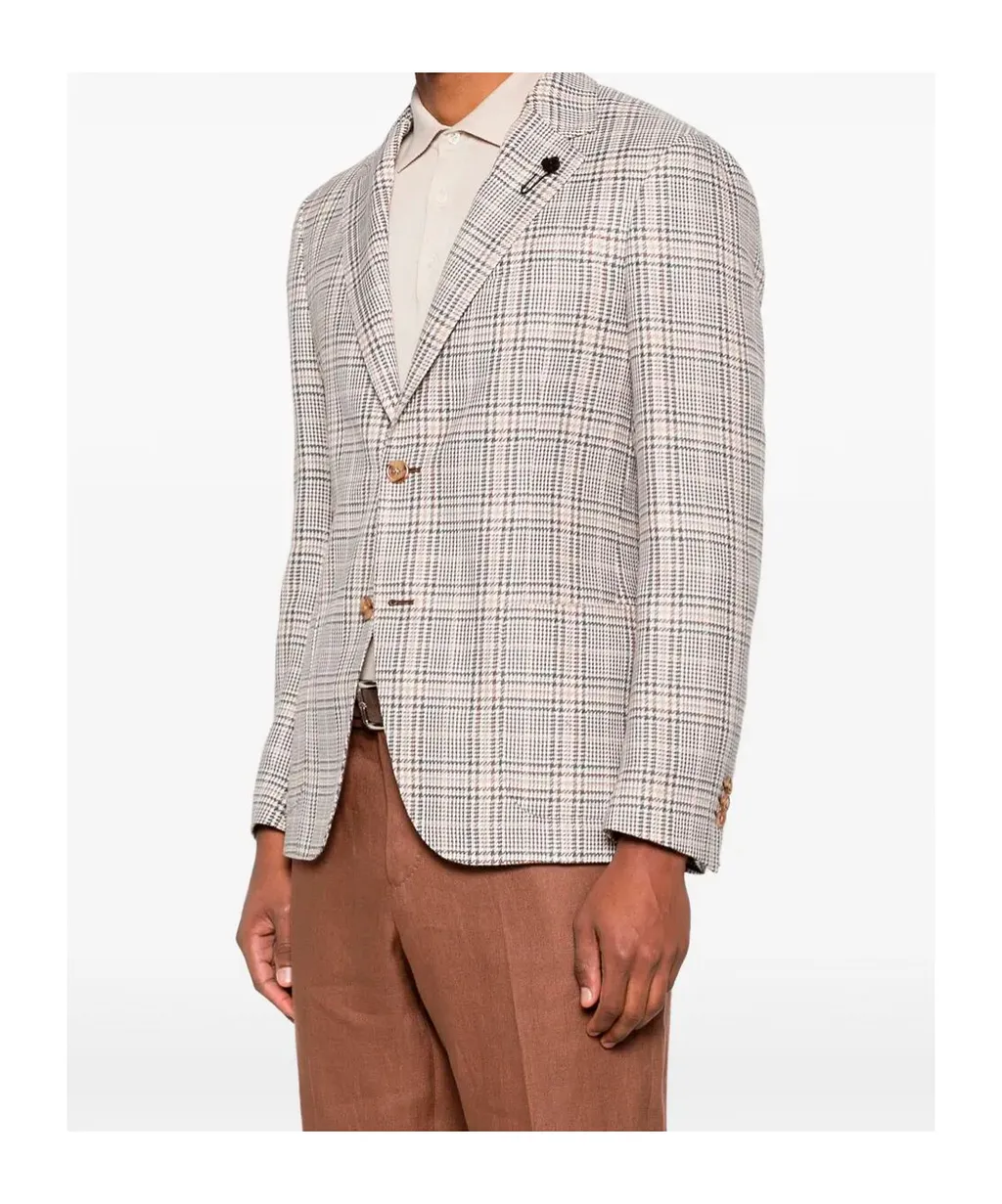 Checked Single-Breasted Jacket