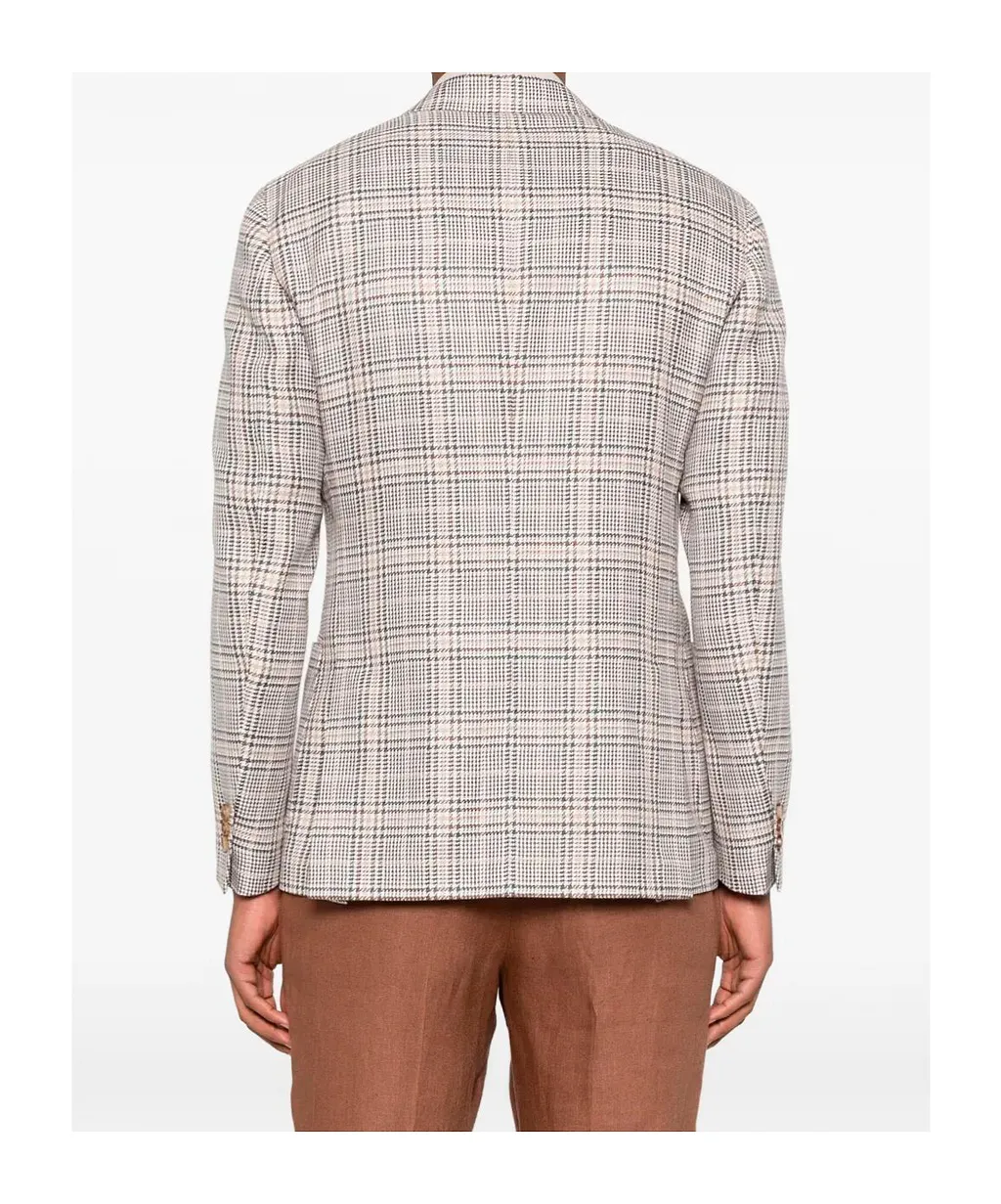 Checked Single-Breasted Jacket