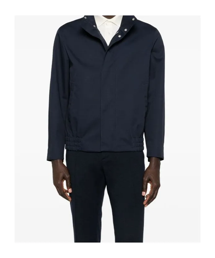 Elasticated-Hem Bomber Jacket