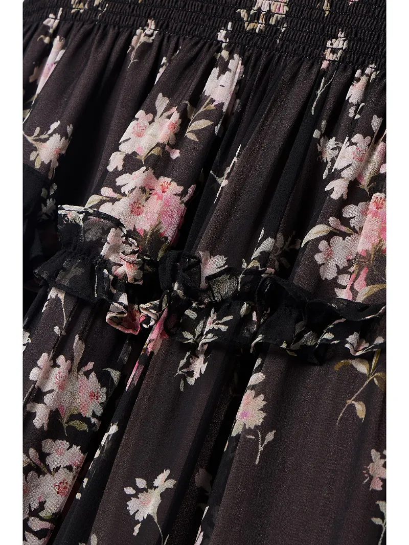 Kailo Wrap-Effect Floral-Print Silk-Chiffon Midi Dress