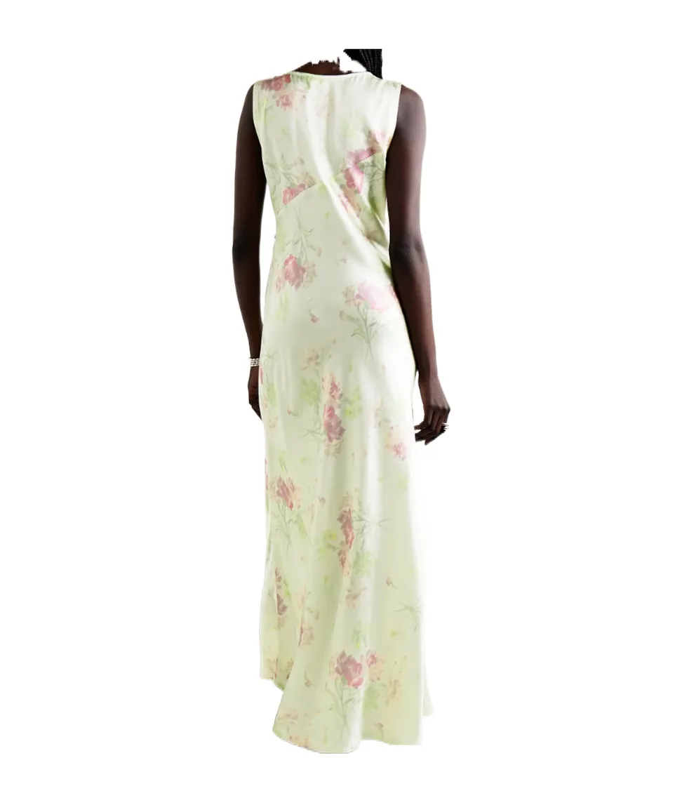 Suniva Ruffled Floral-Print Silk-Charmeuse Maxi Dress