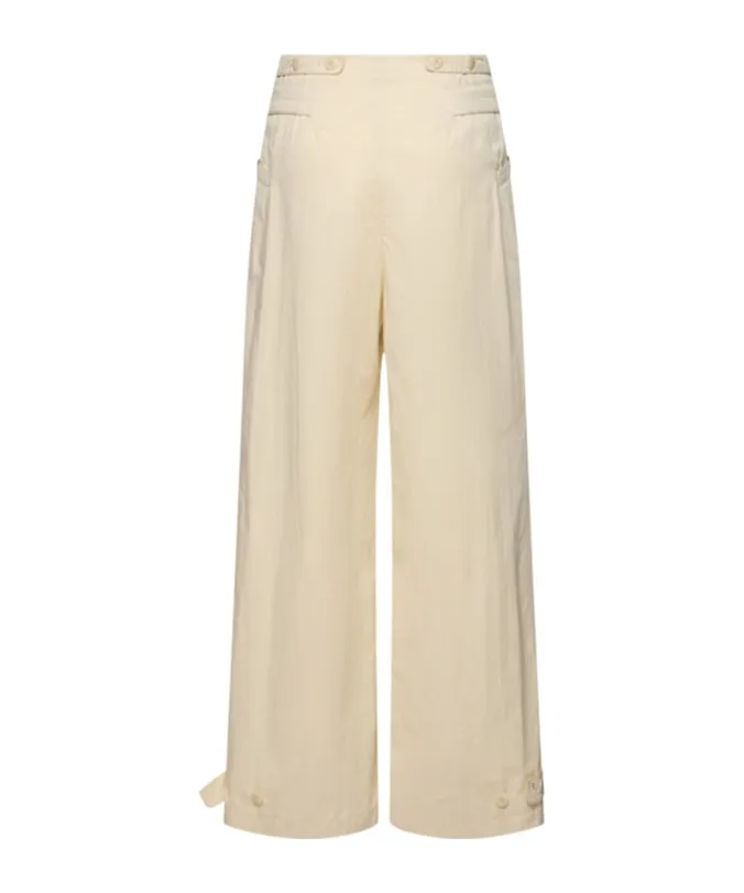 Double Belt Cotton Blend Pants