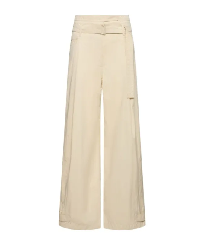Double Belt Cotton Blend Pants