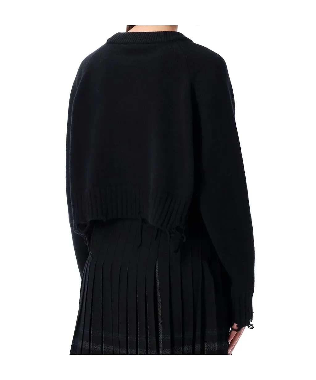 Low Classic Damaged Cropped Knitted Sweater