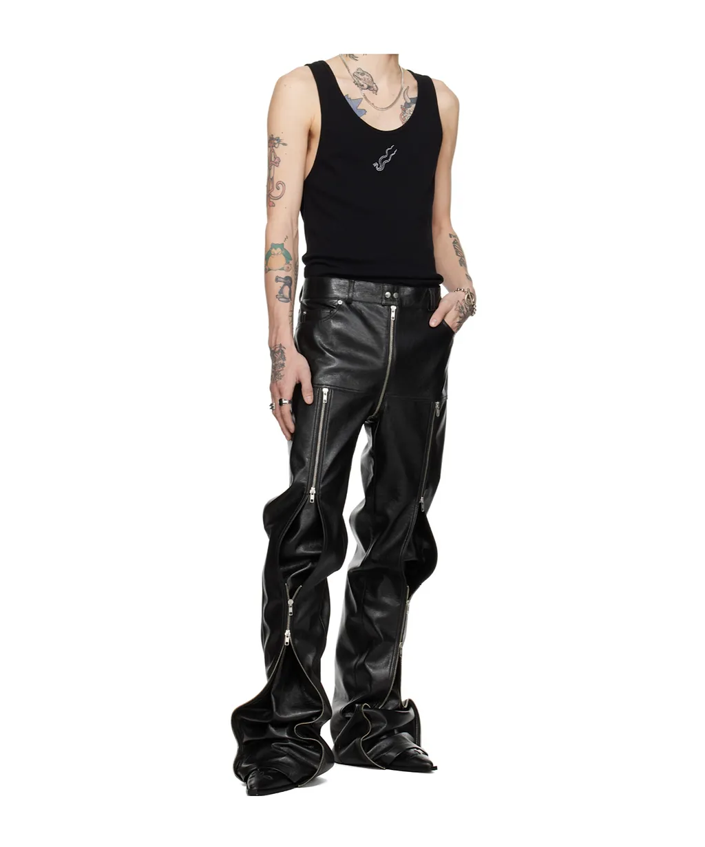 Belt And Loop Leather Pants