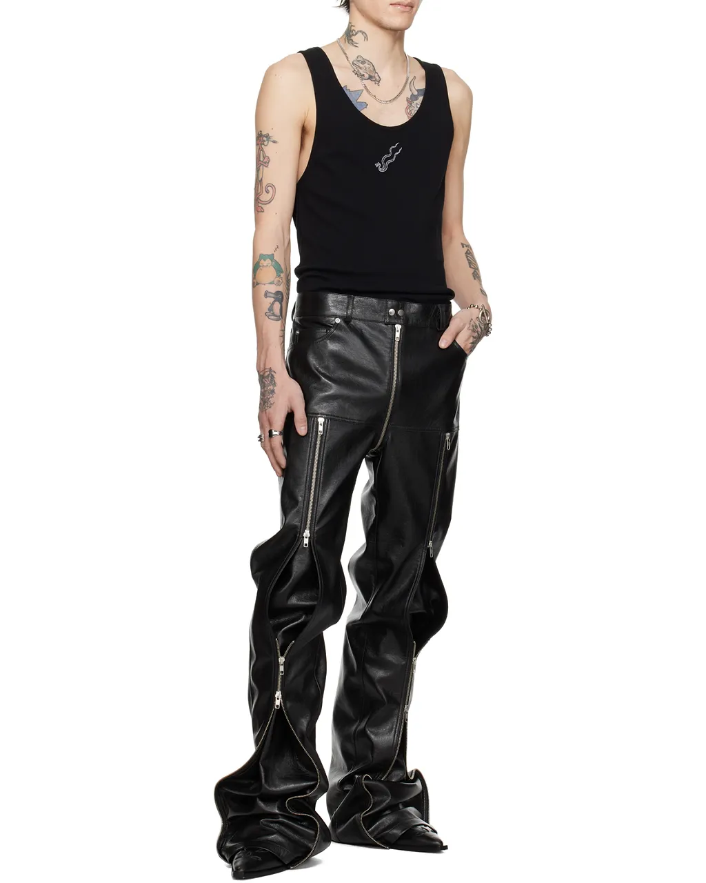 Belt And Loop Leather Pants