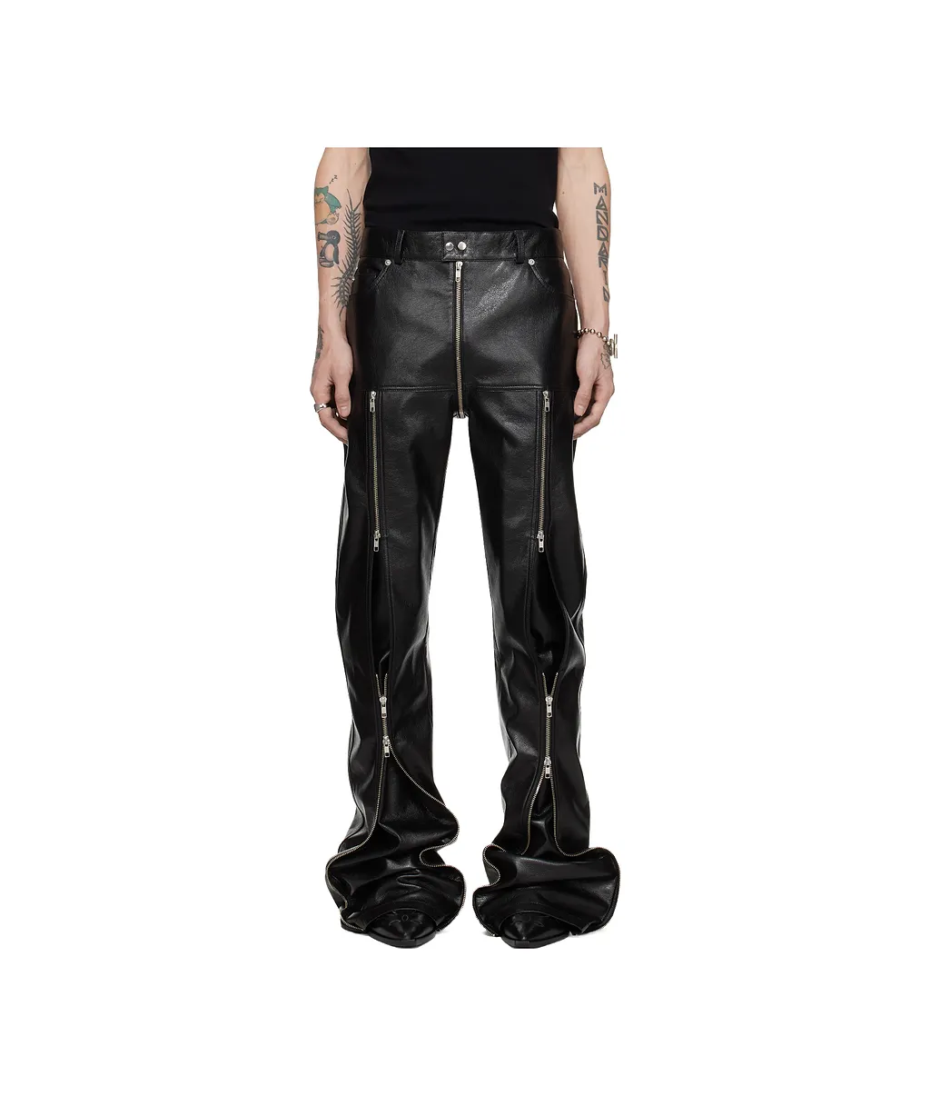 Belt And Loop Leather Pants