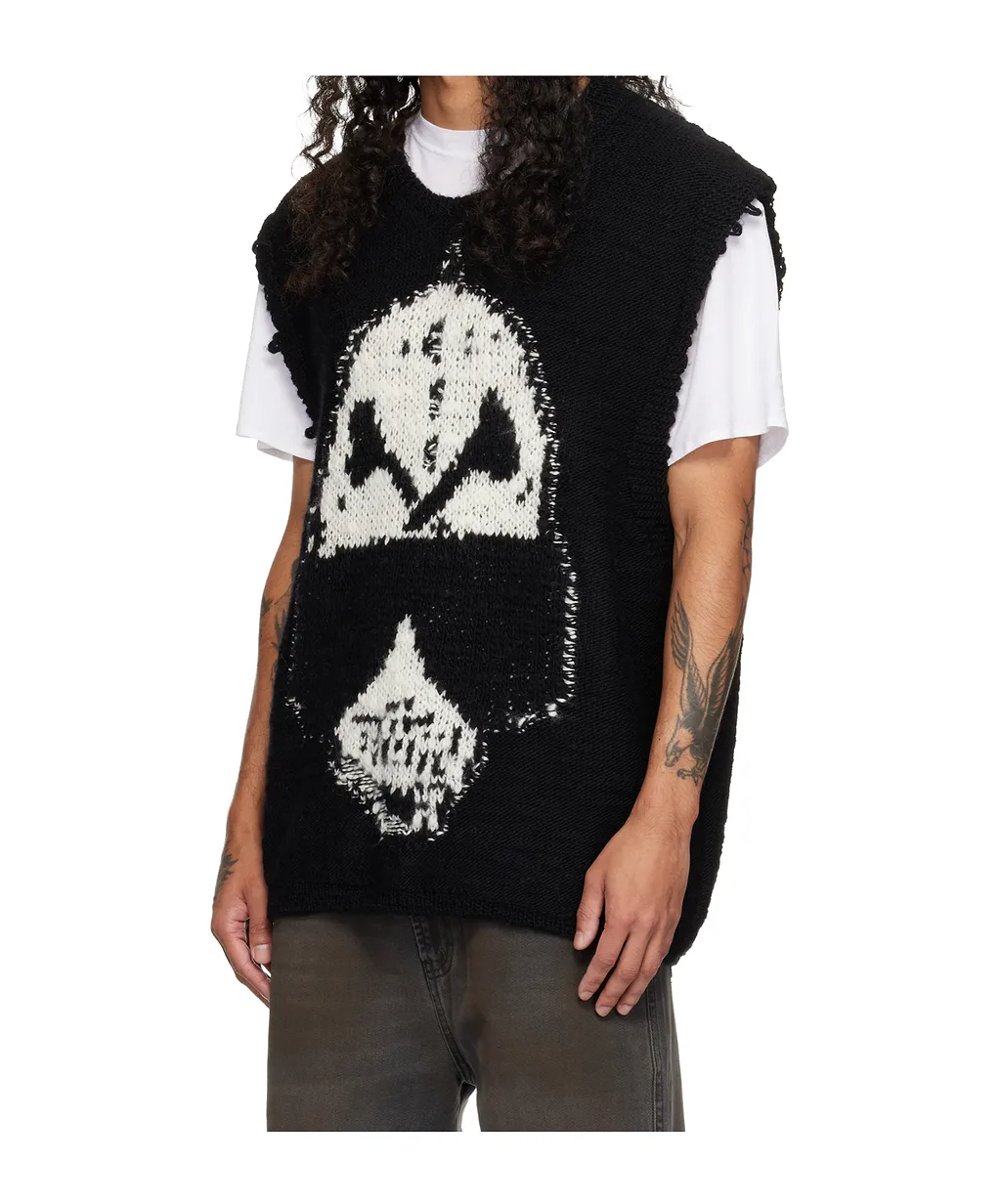Oversized Round Neck Wool Knit Vest