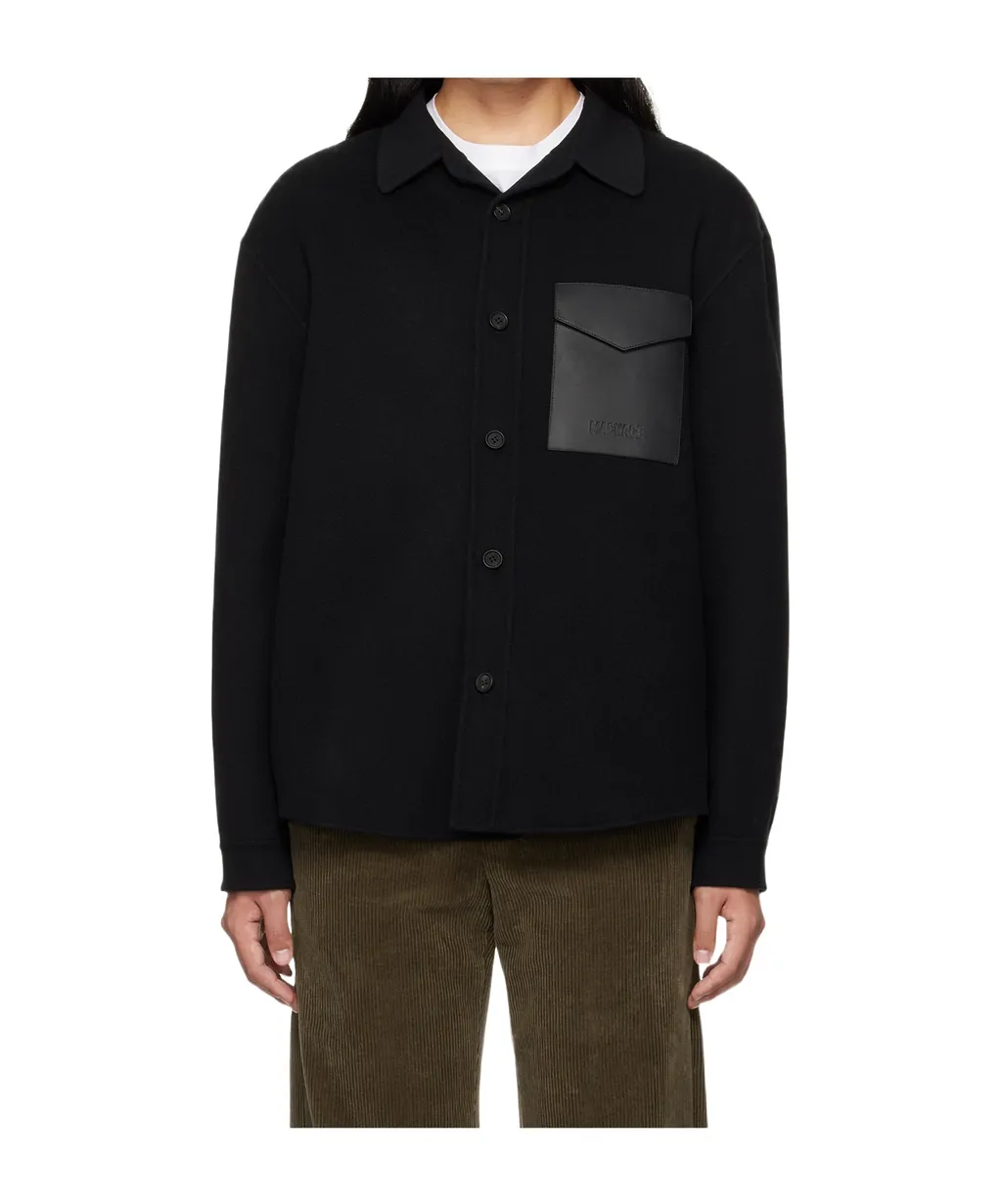 Black Emmanuel Double-Face Wool Jacket