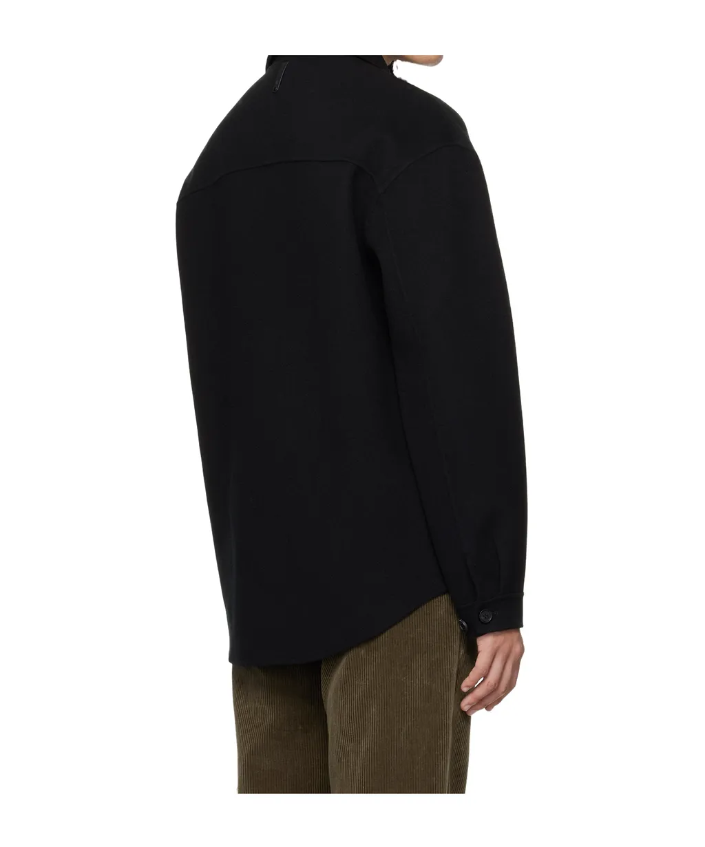 Black Emmanuel Double-Face Wool Jacket