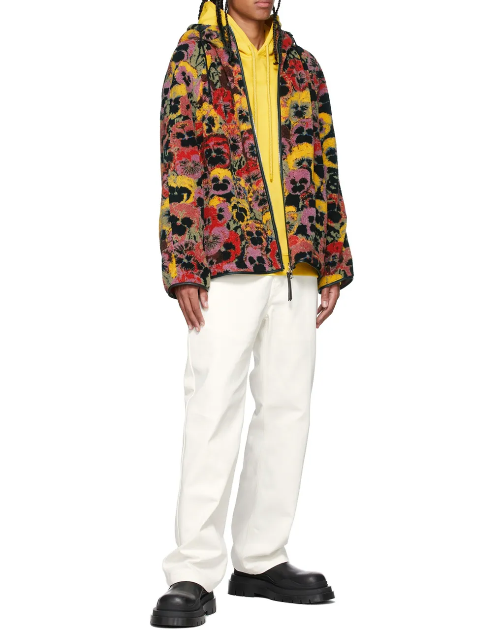 Pansies-Jacquard Fleece Jacket