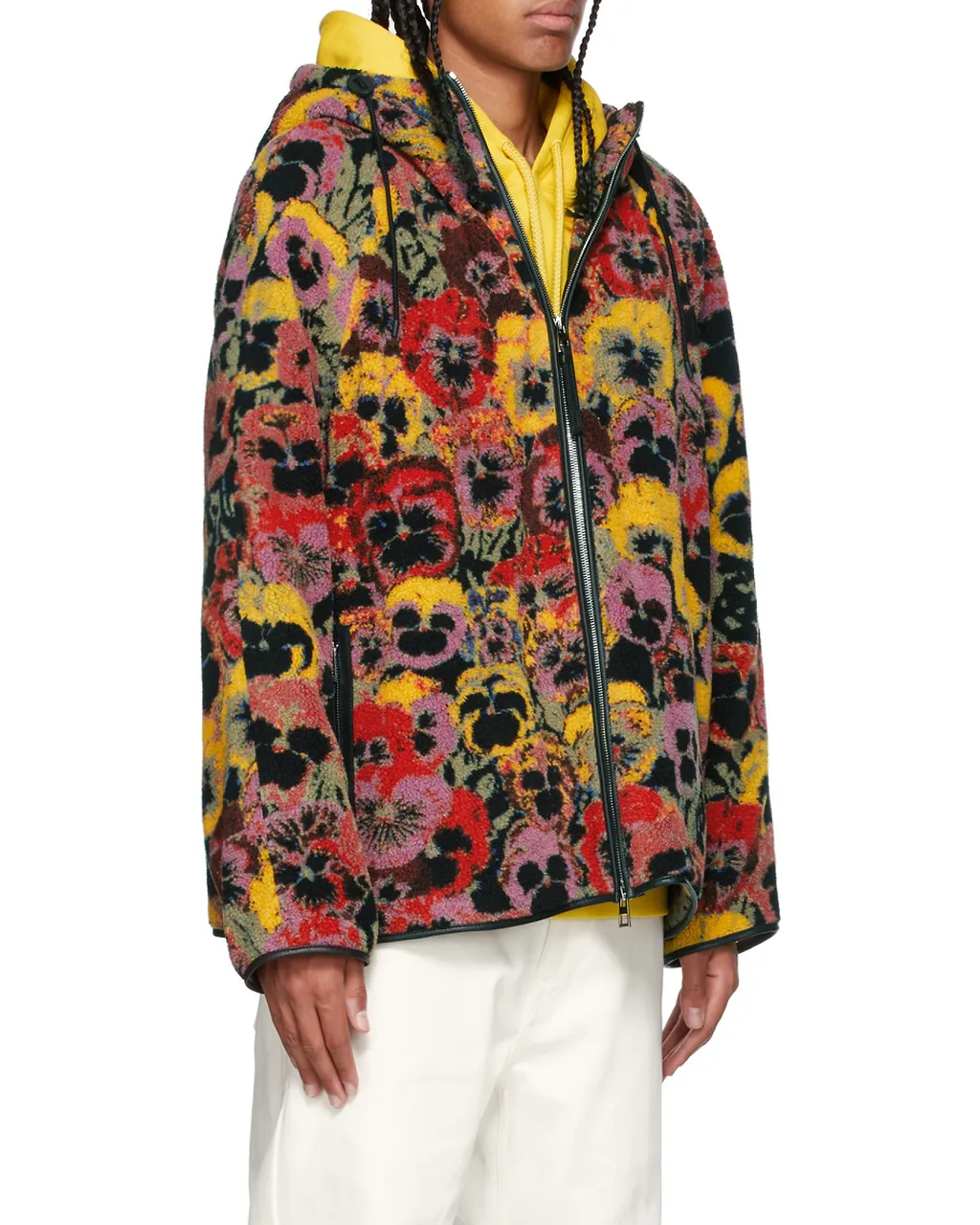 Pansies-Jacquard Fleece Jacket