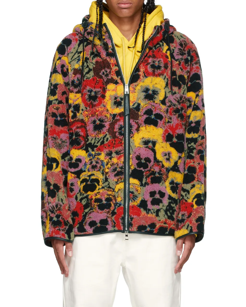 Pansies-Jacquard Fleece Jacket
