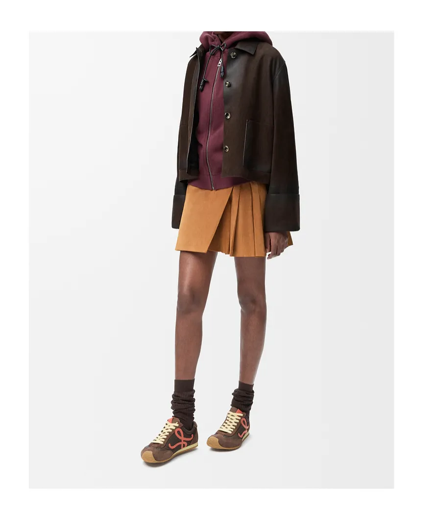 Buckle Pleated Short Skirt