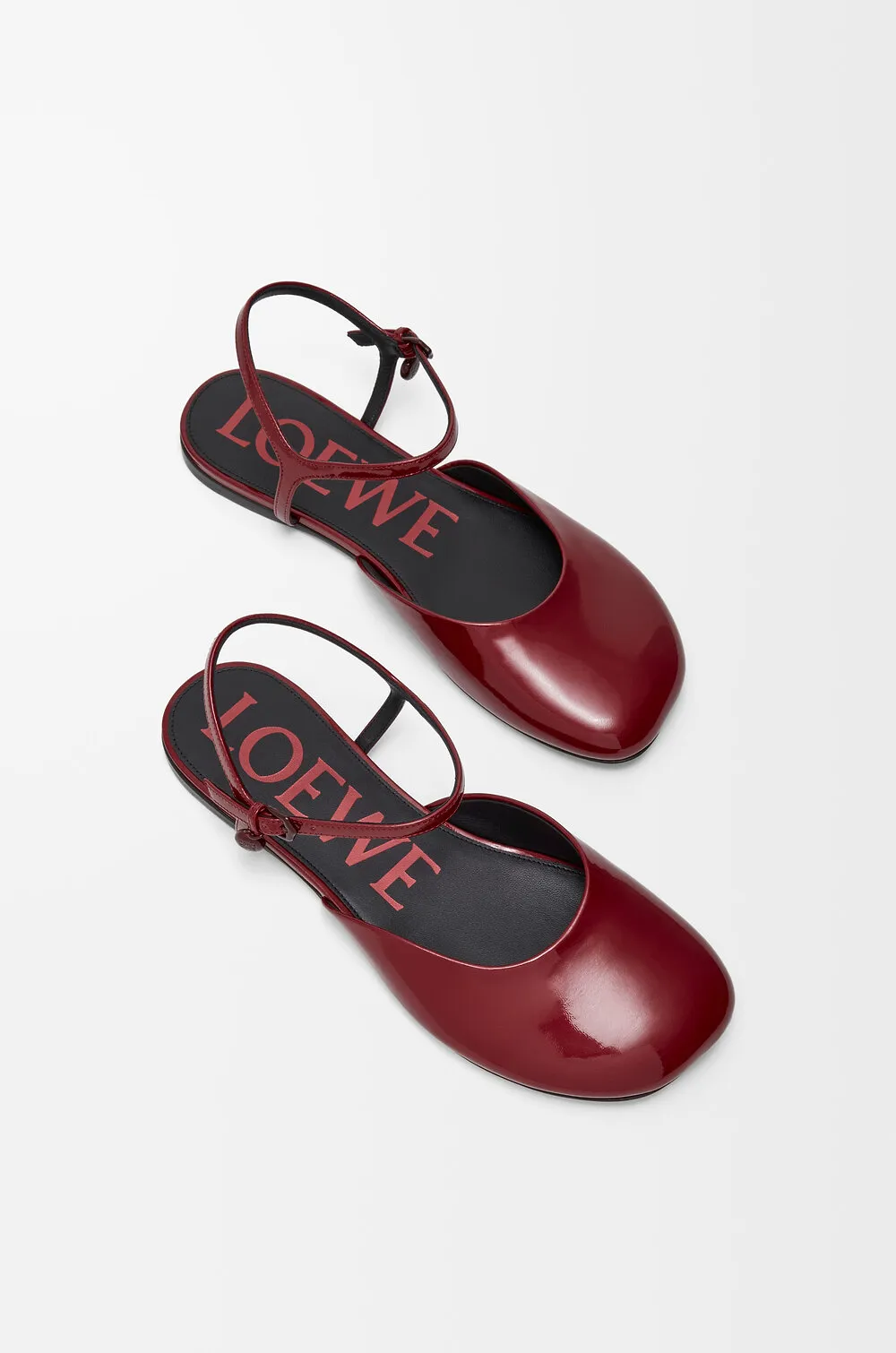 Square-Toe Ballet Flat Sandals