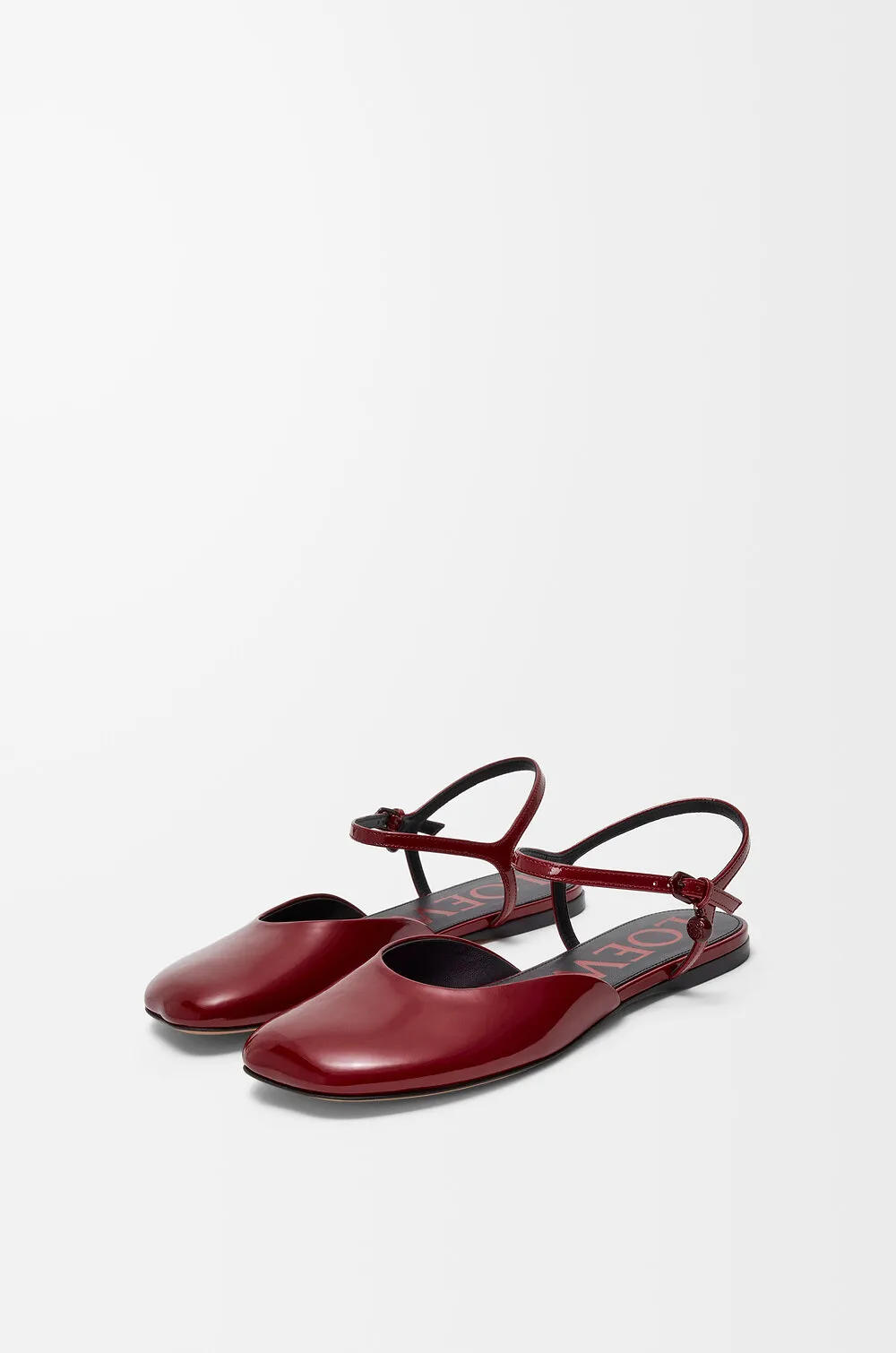 Square-Toe Ballet Flat Sandals