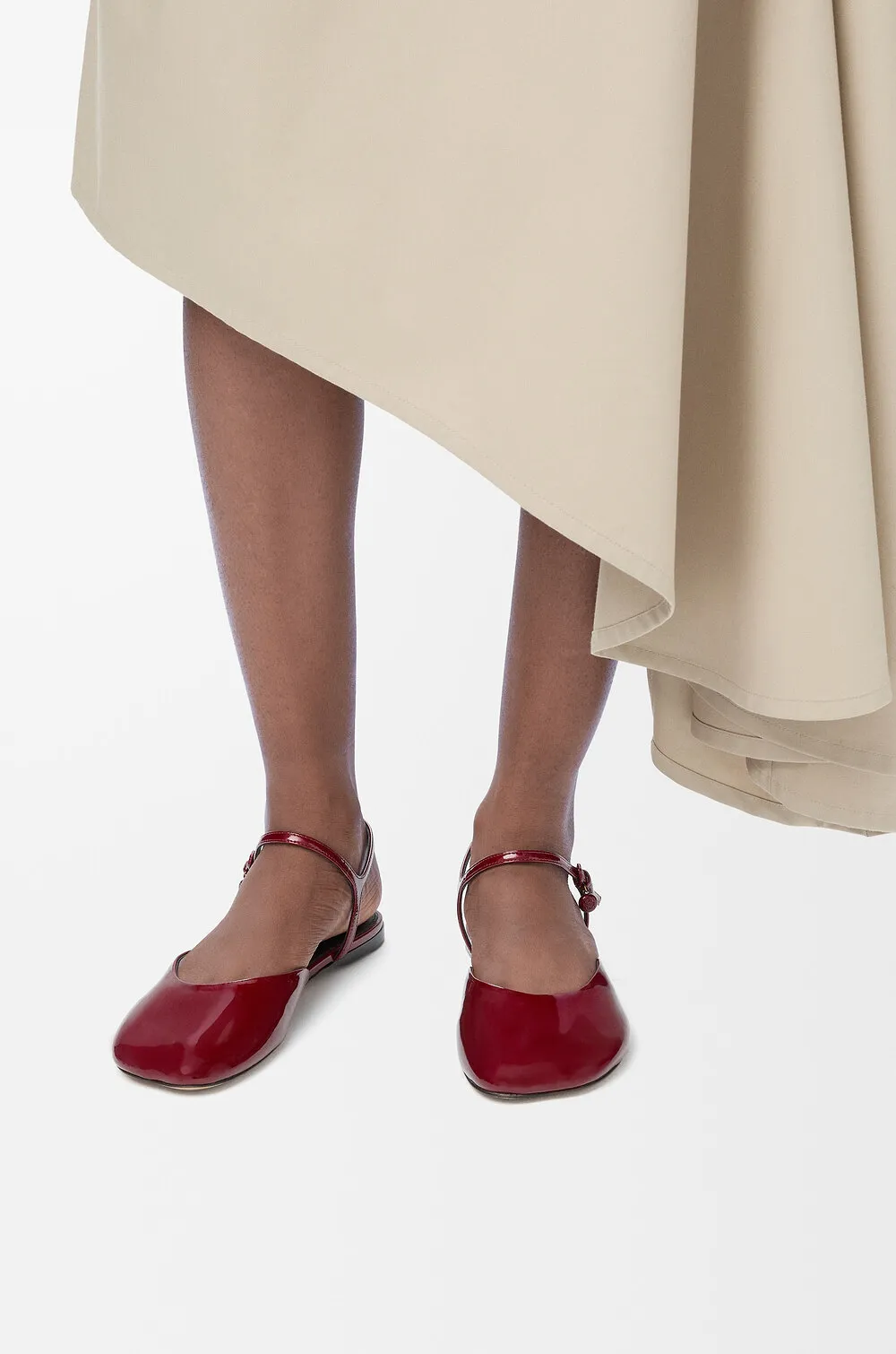 Square-Toe Ballet Flat Sandals
