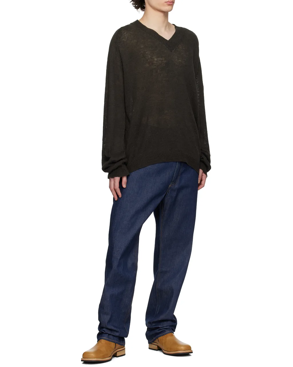 Denim Trousers With Belt Loops