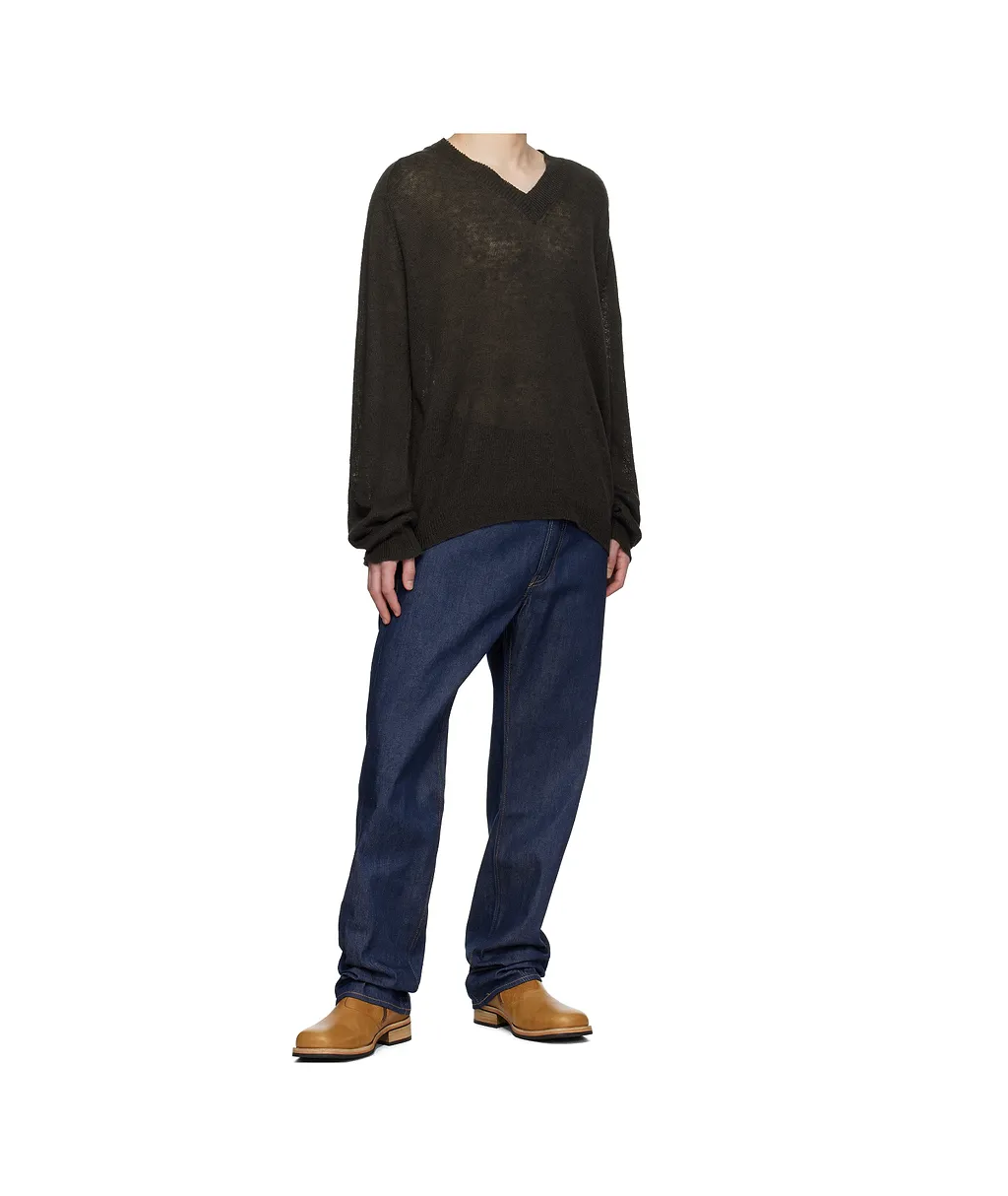Denim Trousers With Belt Loops