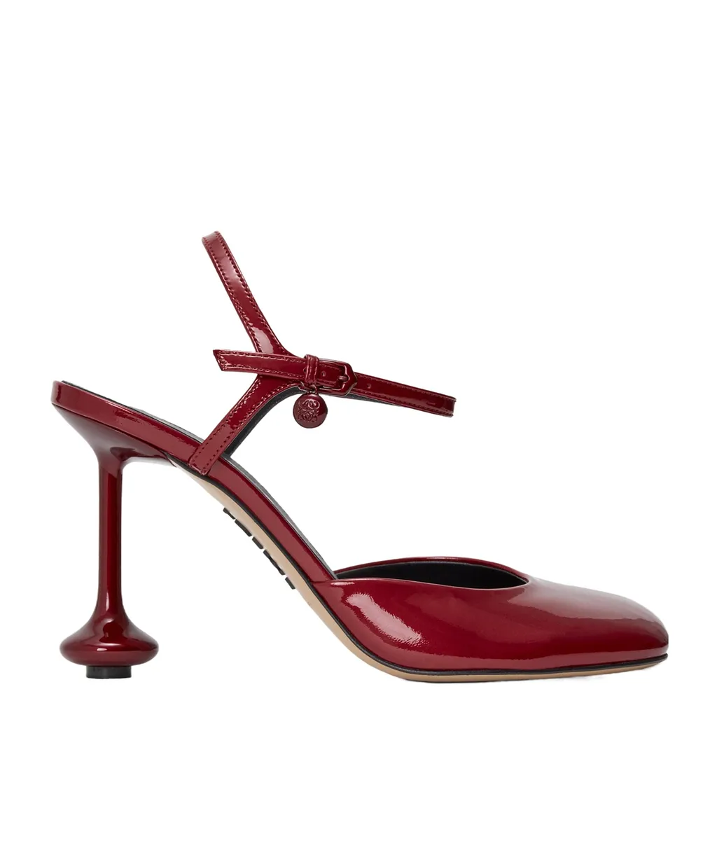 Toy Ankle Strap Pump In Soft Patent Lambskin