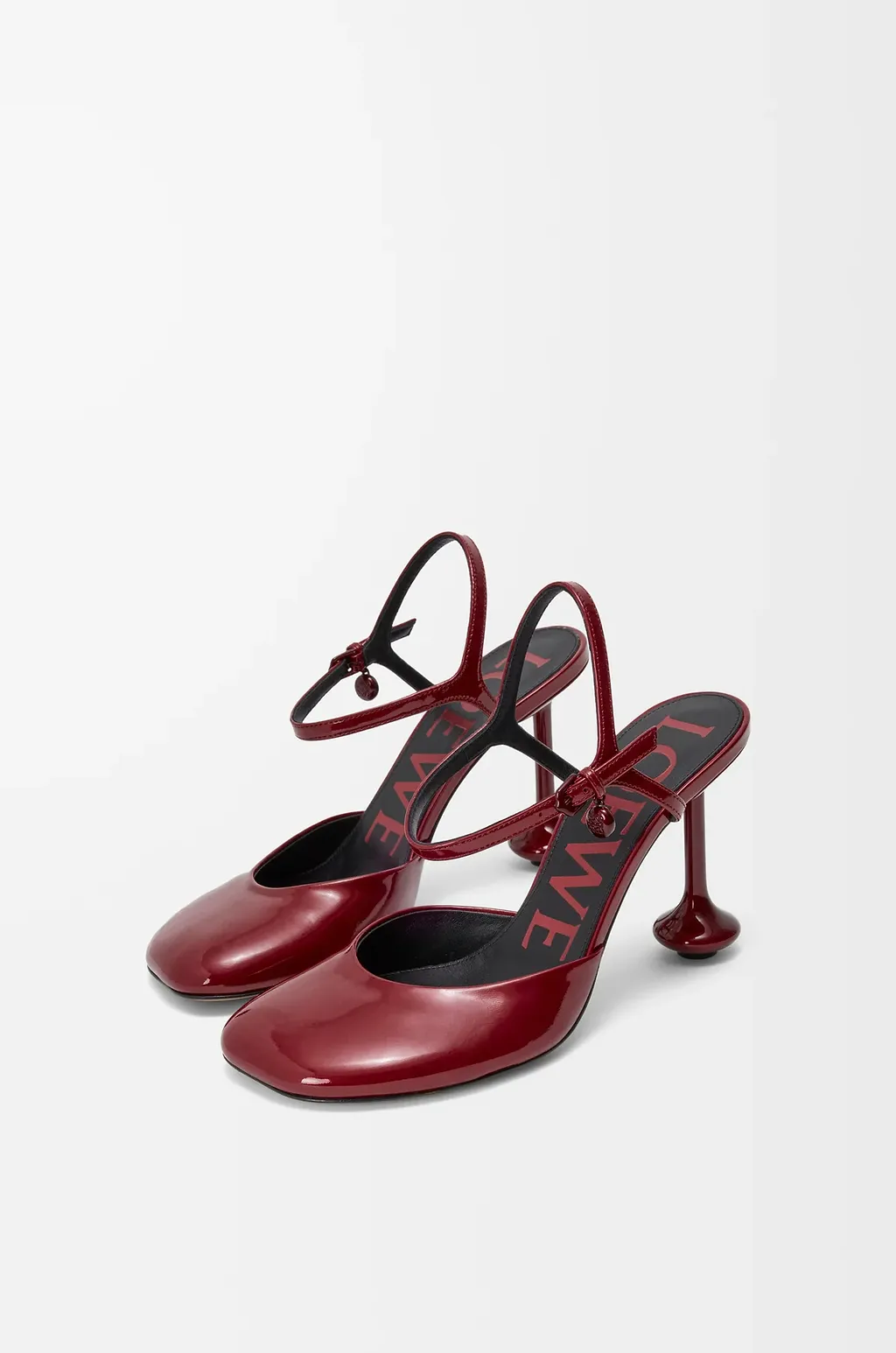 Toy Ankle Strap Pump In Soft Patent Lambskin