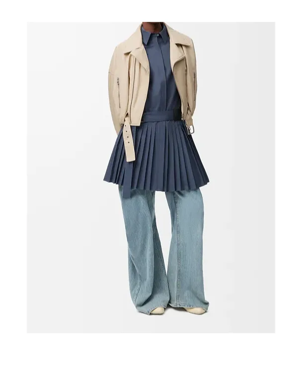 Zips Belted Biker Jacket