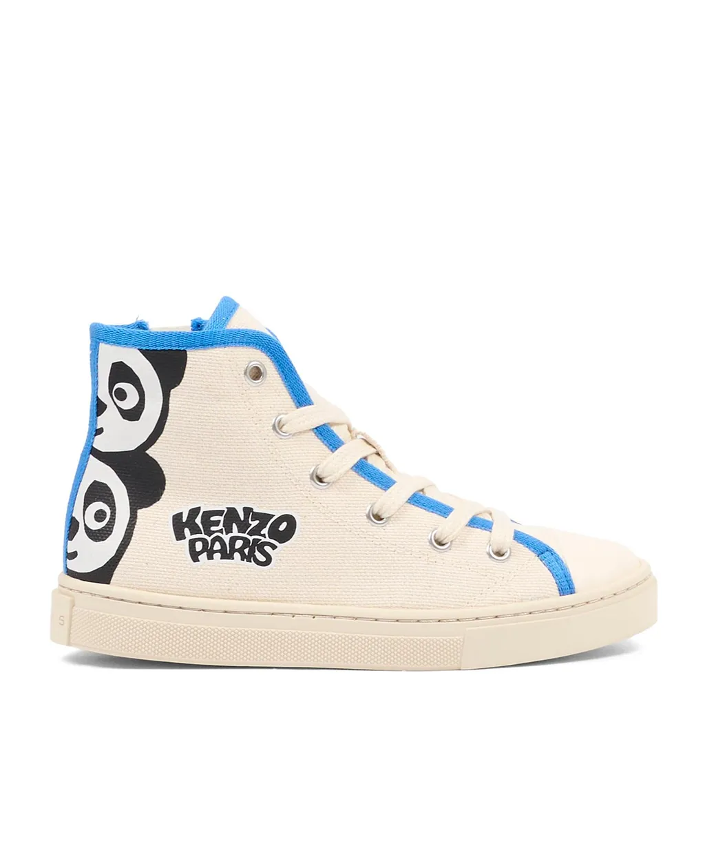 Panda-Print High-Top Sneakers