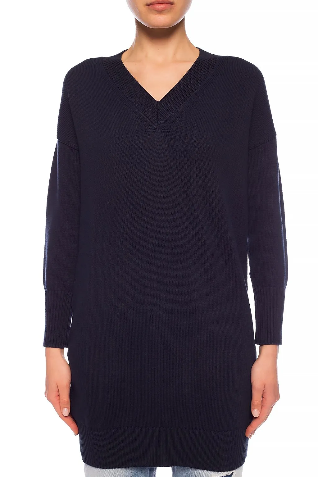 Navy Blue Logo Knitted Dress