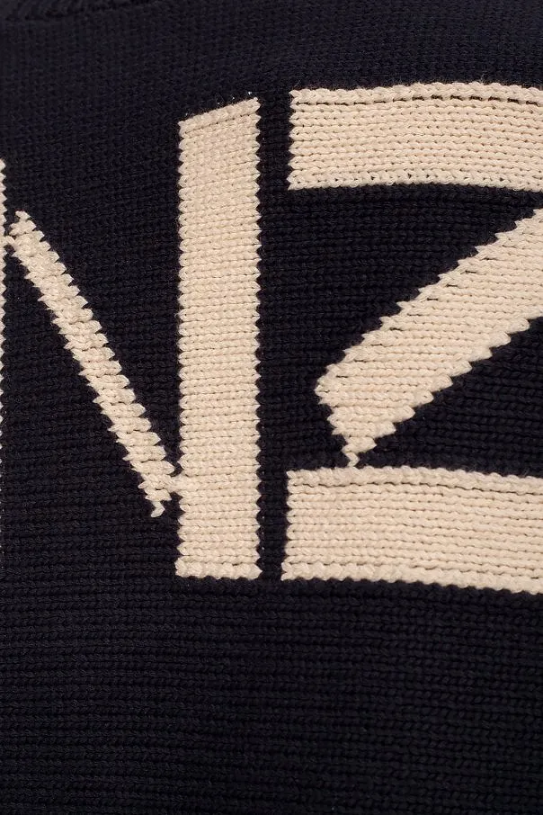 Navy Blue Logo Knitted Dress