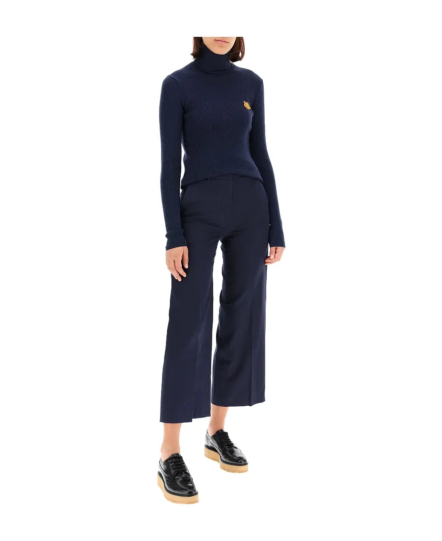 Tiger-Embroidered Turtleneck Jumper