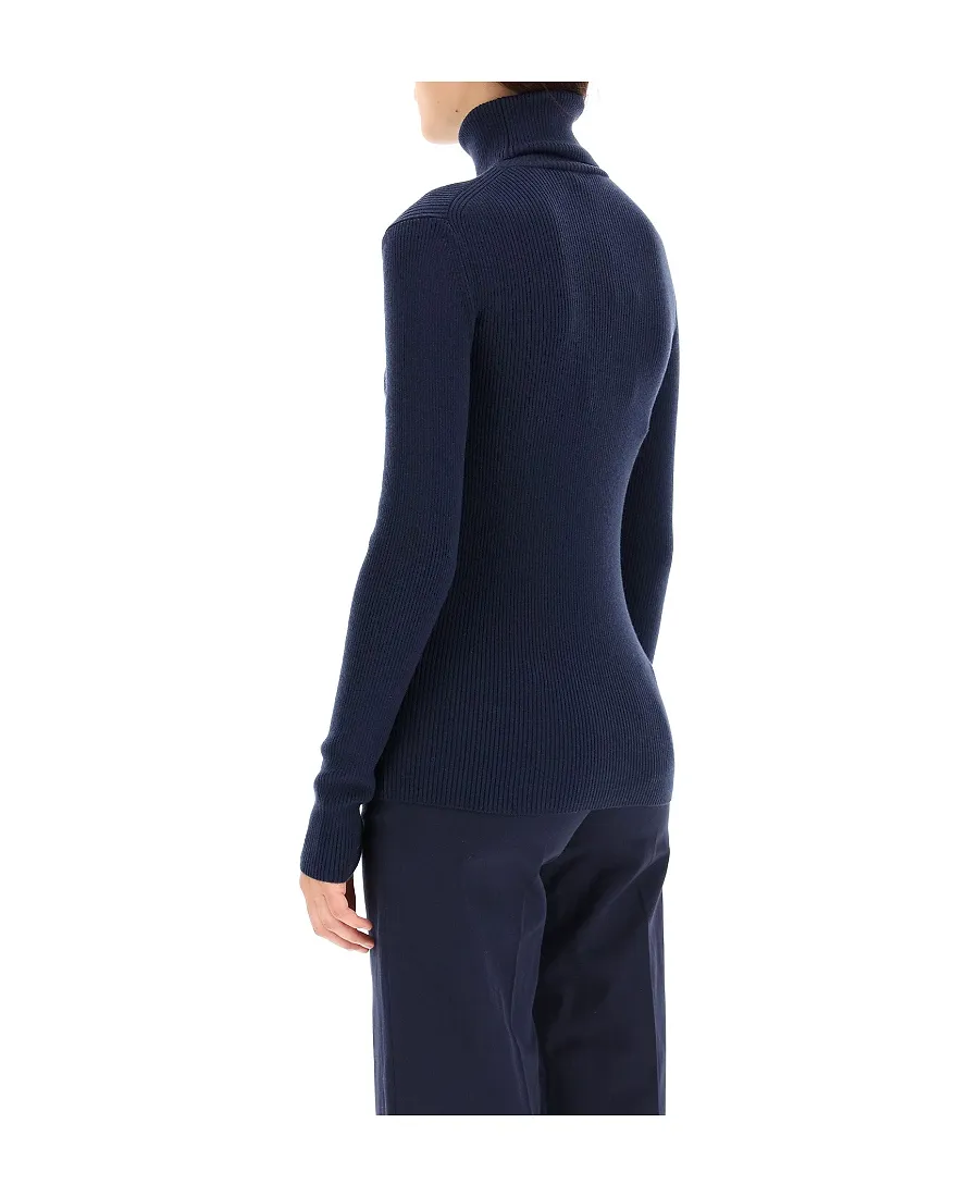 Tiger-Embroidered Turtleneck Jumper