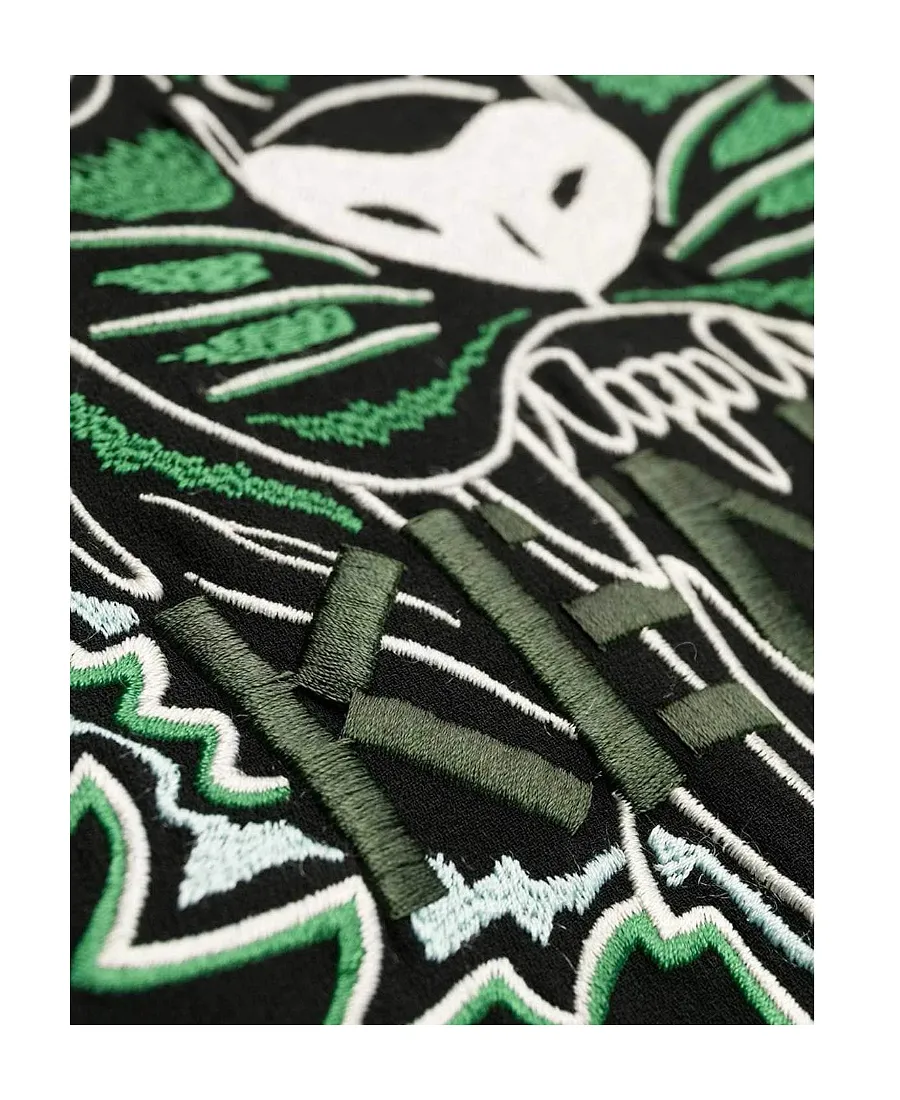 Tiger-Embroidered T-Shirt Dress