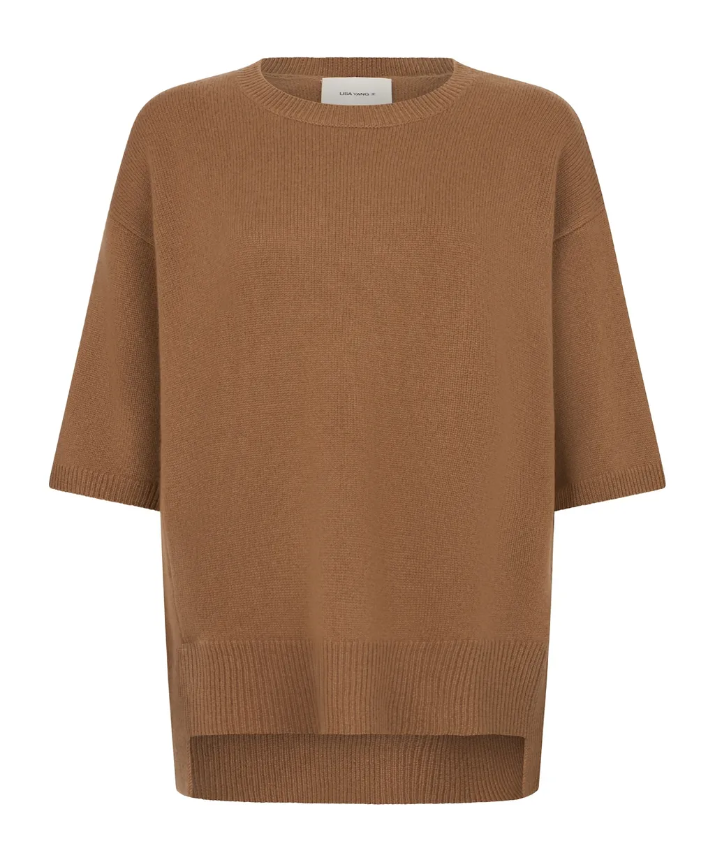 Lisa Yang Oversized Short-Sleeve Sweater