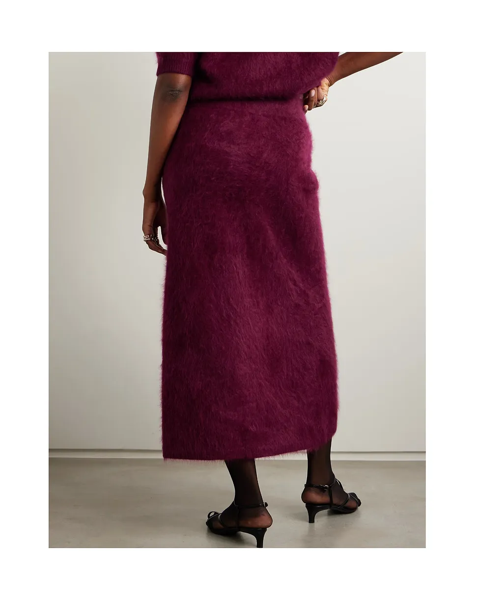 Asta Brushed-Cashmere Midi Skirt