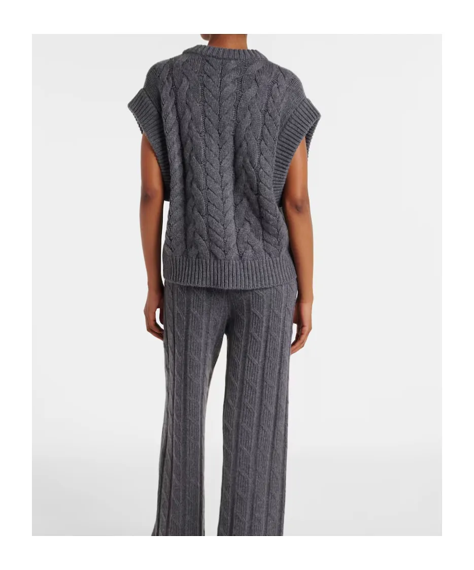 Hayley Cable-Knit Cashmere Sweater Vest