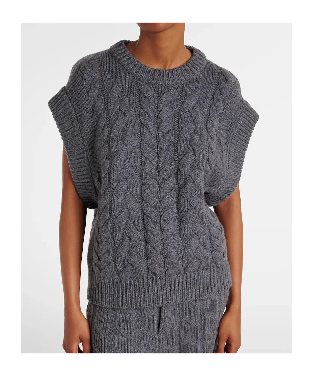Hayley Cable-Knit Cashmere Sweater Vest