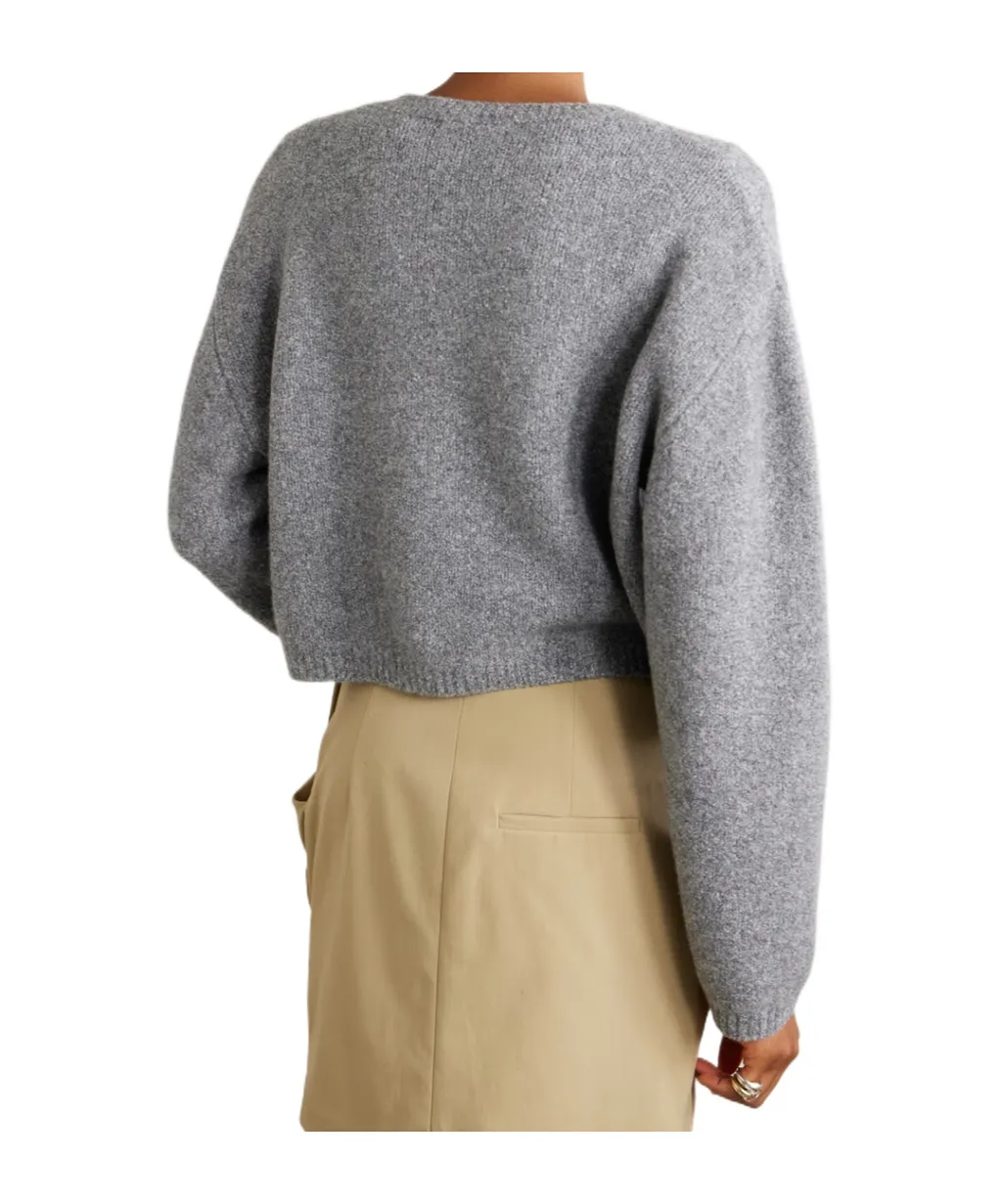 Hazelle Cropped Cashmere-Blend Sweater