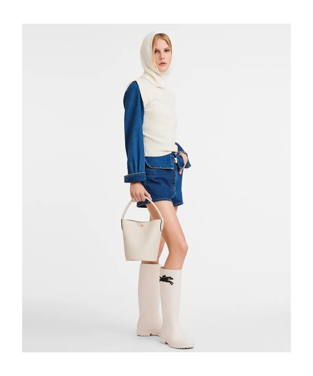 Longchamp ÉPure Logo Embossed Small Bucket Bag