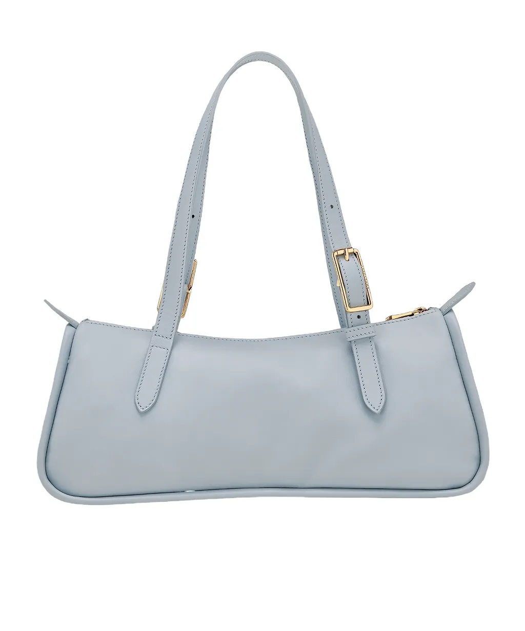 Longchamp Looong Logo Debossed Zip-Up Shoulder Bag