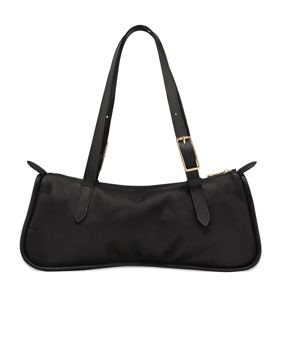Longchamp Looong Logo Debossed Zip-Up Shoulder Bag