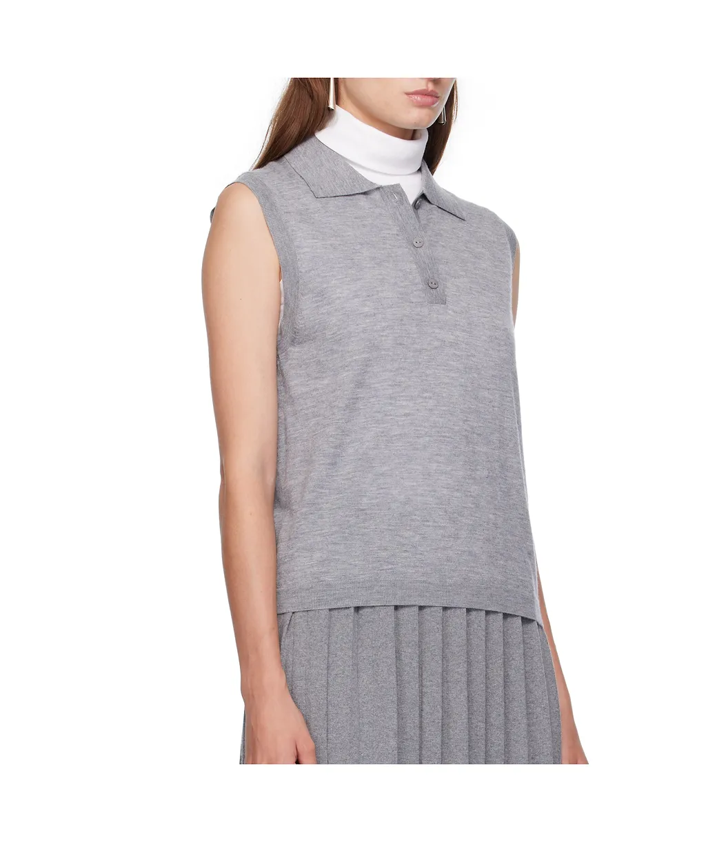 Lise Sleeveless Polo Top