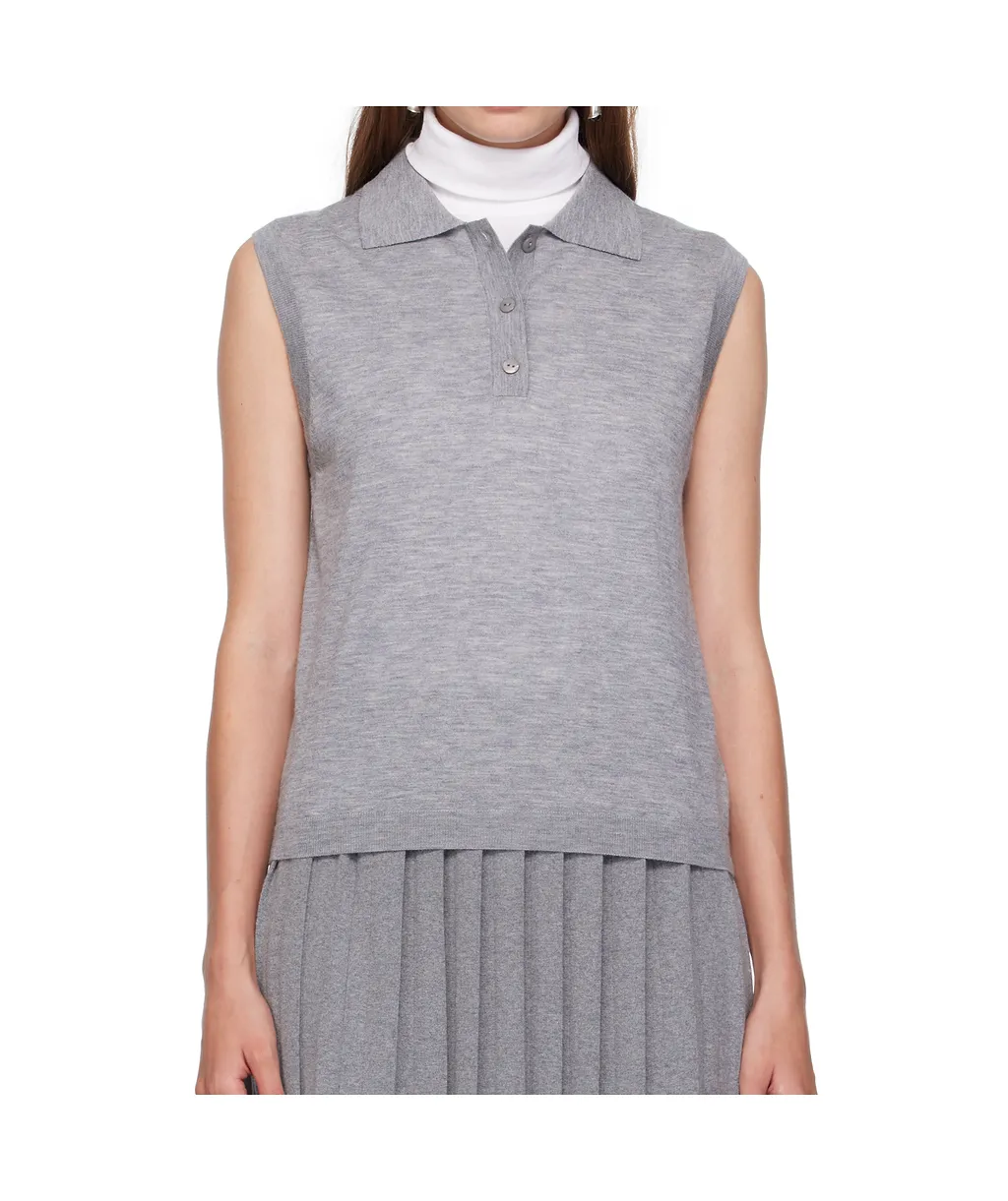 Lise Sleeveless Polo Top