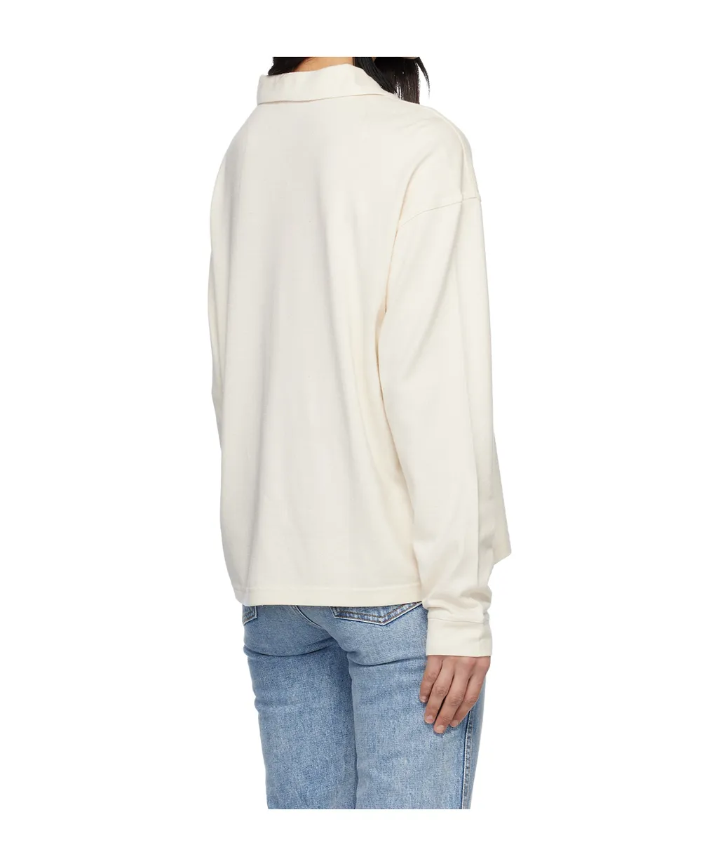 Long-Sleeved Knit Polo Shirt