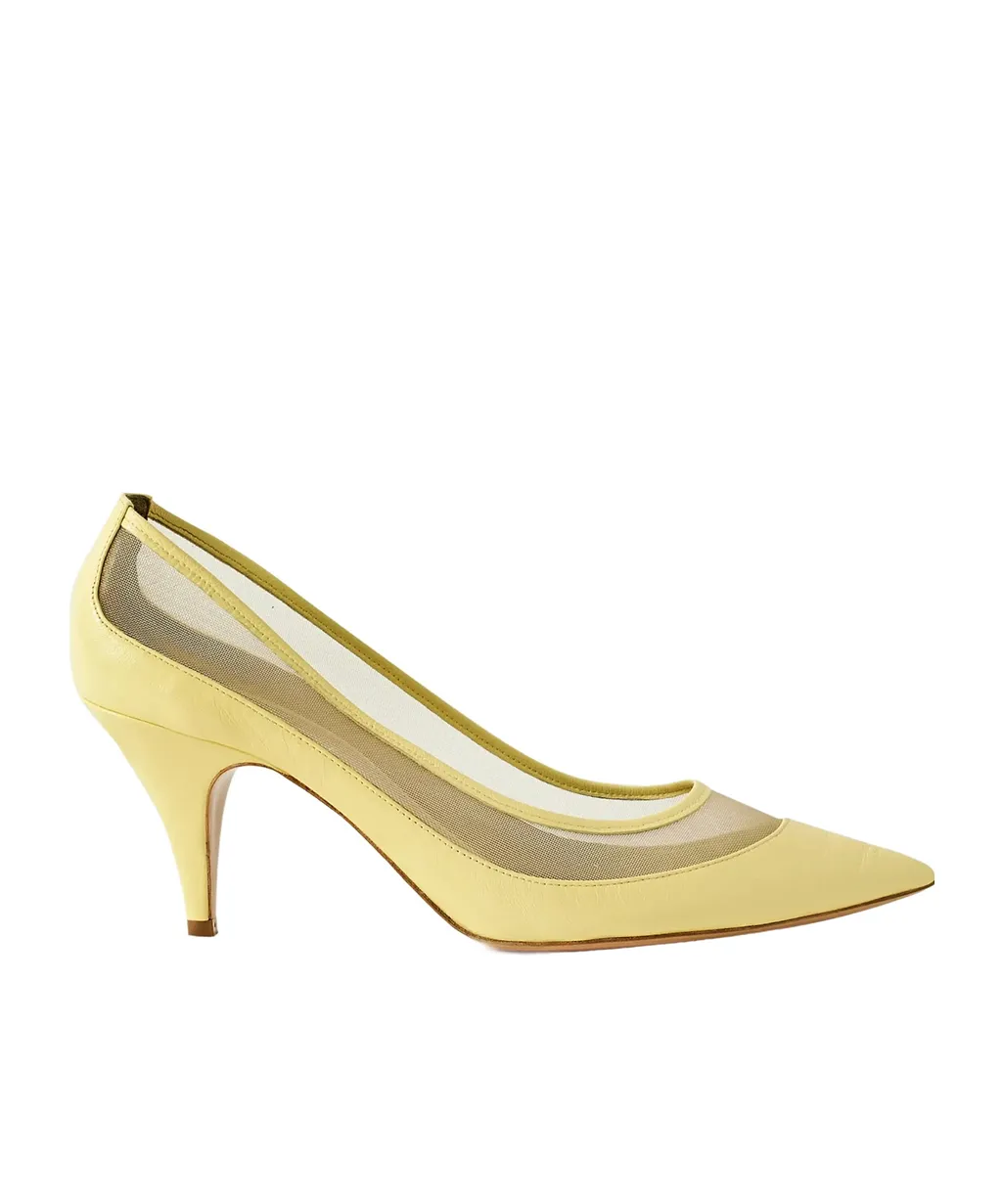 The River 75Mm Mesh-Panel Leather Pumps