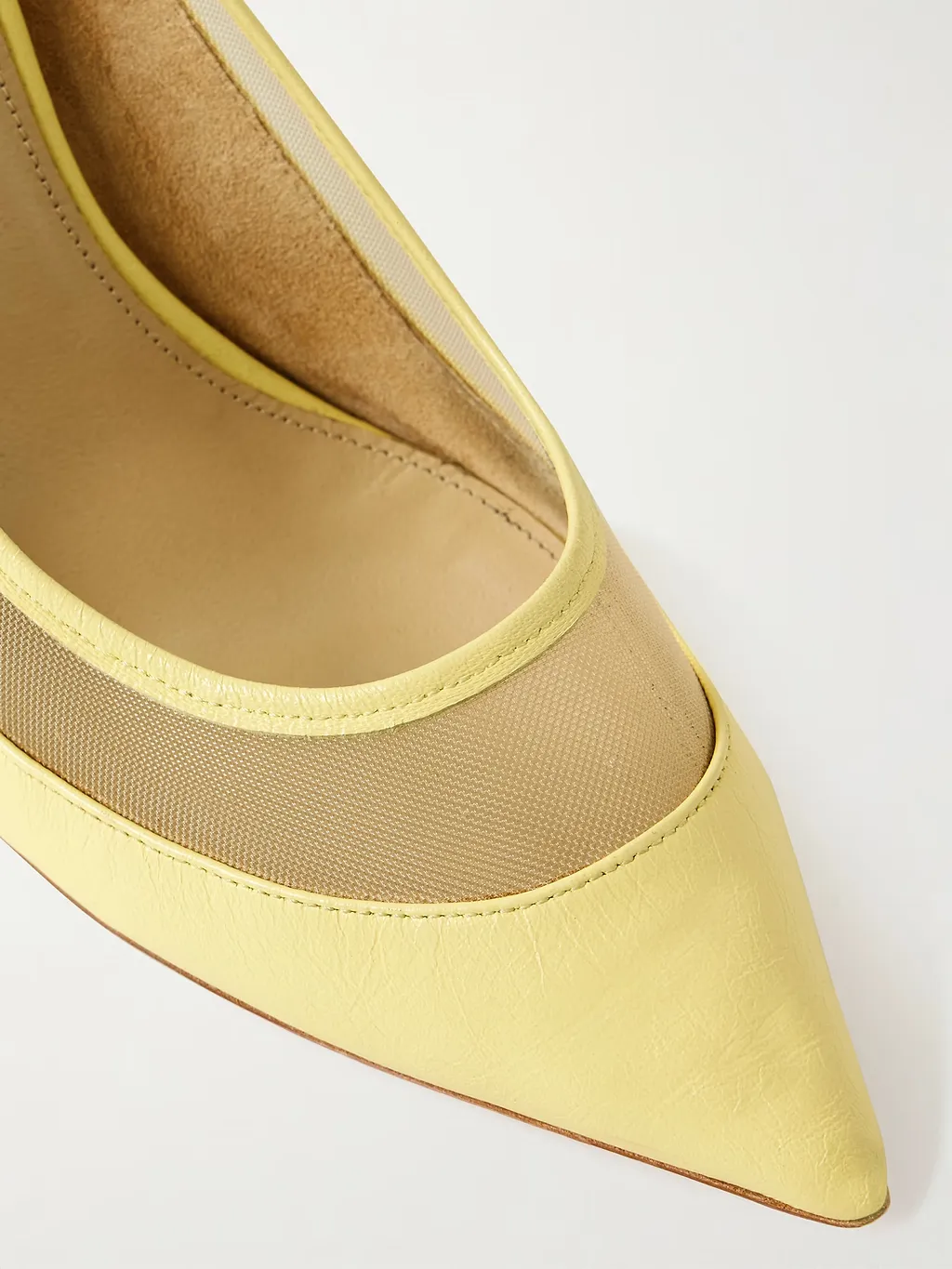 The River 75Mm Mesh-Panel Leather Pumps