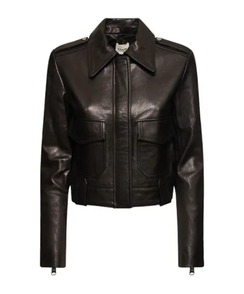 Zipper Cuff Leather Jacket