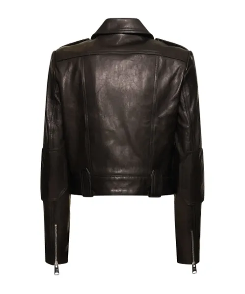 Zipper Cuff Leather Jacket
