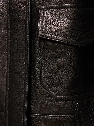 Zipper Cuff Leather Jacket