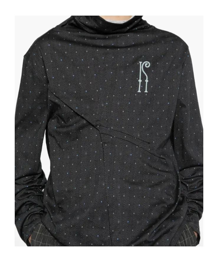 Kiko Kostadinov Draped Patterned Knitted Sweater