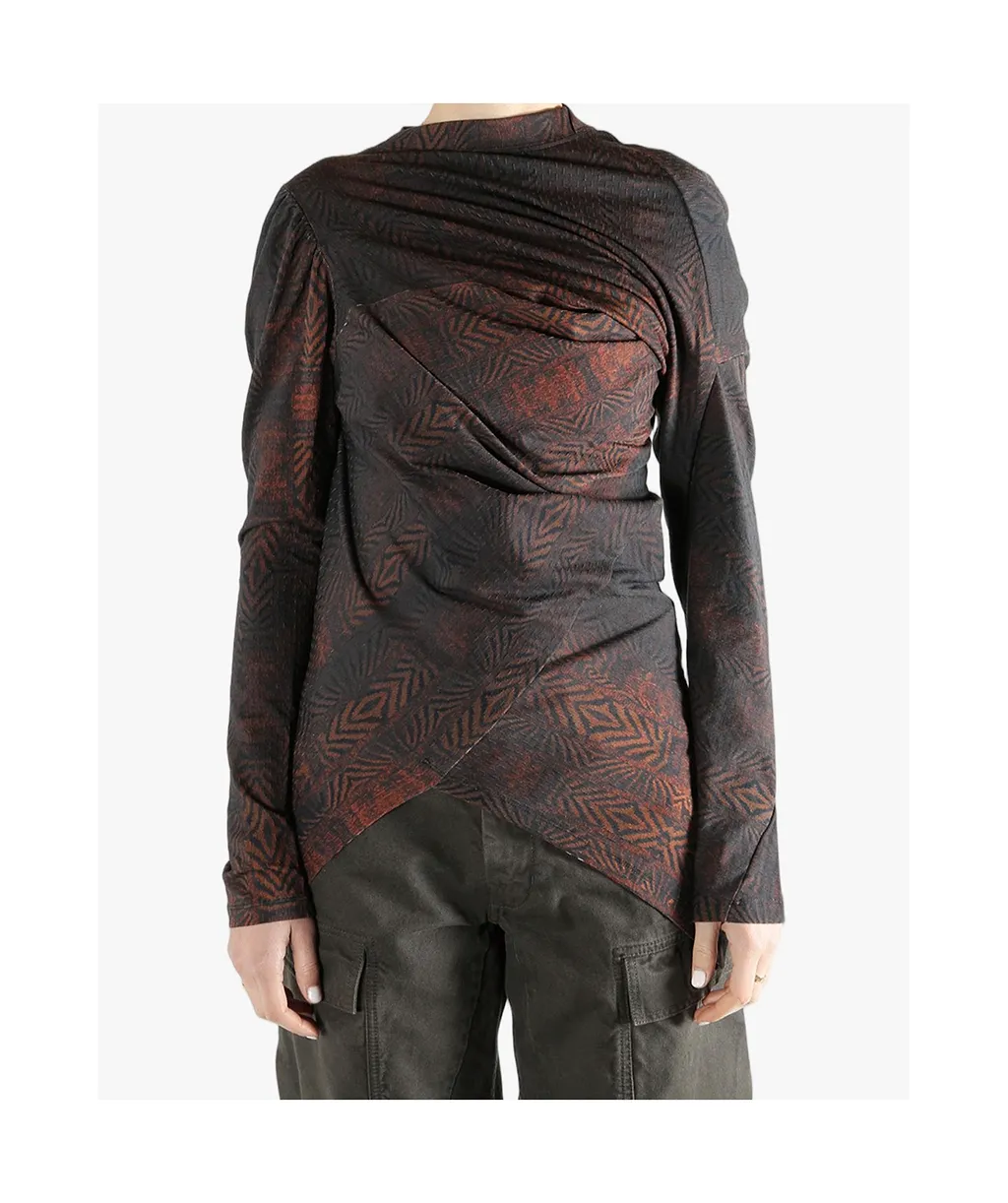 Kiko Kostadinov Simpson Draped Long-Sleeve Top